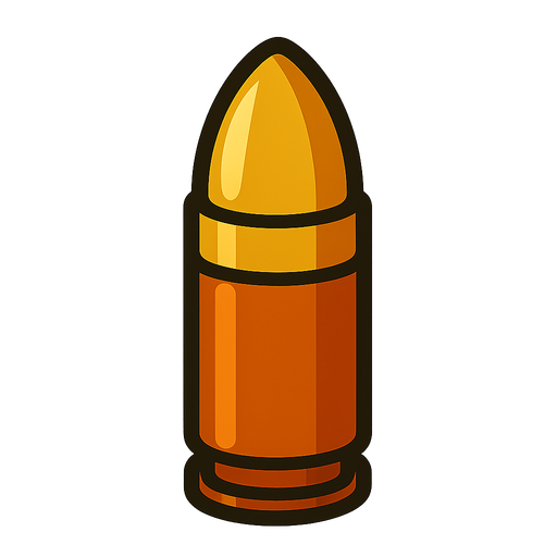 Bullet.
In-Game asset.  2d.  High contrast.  No shadows