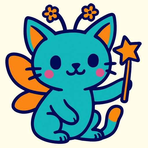 Chat fée.
In-Game asset.  2d.  High contrast.  No shadows