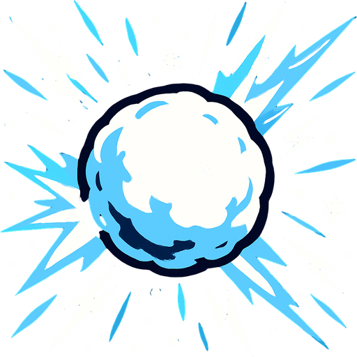 snowball with effect.
In-Game asset.  2d.  High contrast.  No shadows