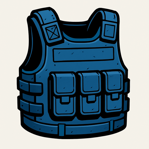 blue steel vest.
In-Game asset.  2d.  High contrast.  No shadows