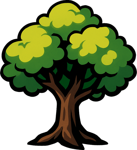 Tree.
In-Game asset.  2d.  High contrast.  No shadows