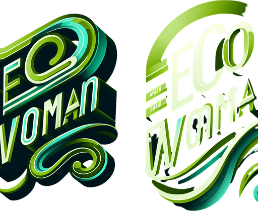 3d logo for the "Ecowoman" super hero with just the text.