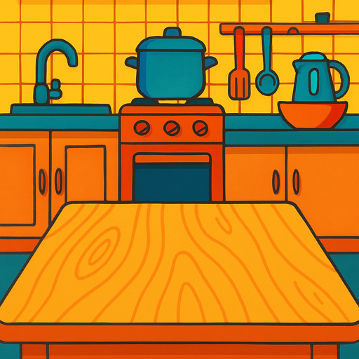 2048x2732 kitchen table background.
In-Game asset.  2d.  High contrast.  No shadows