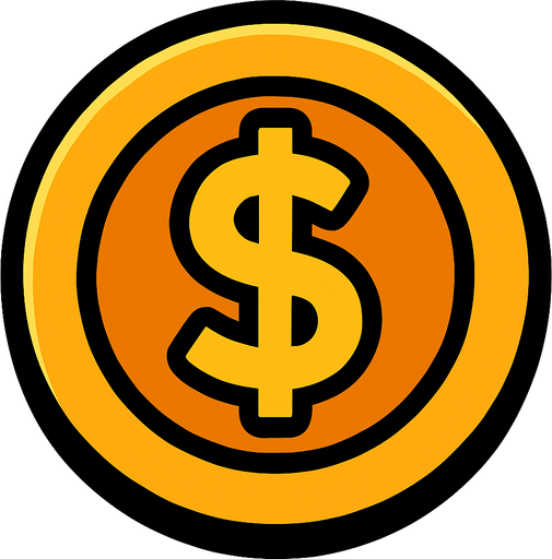 Coin icon.
In-Game asset.  2d.  High contrast.  No shadows