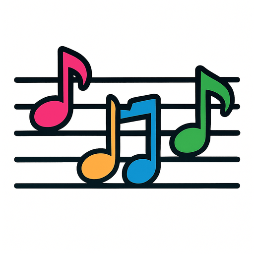 2D muzik notasi.
In-Game asset.  2d.  High contrast.  No shadows