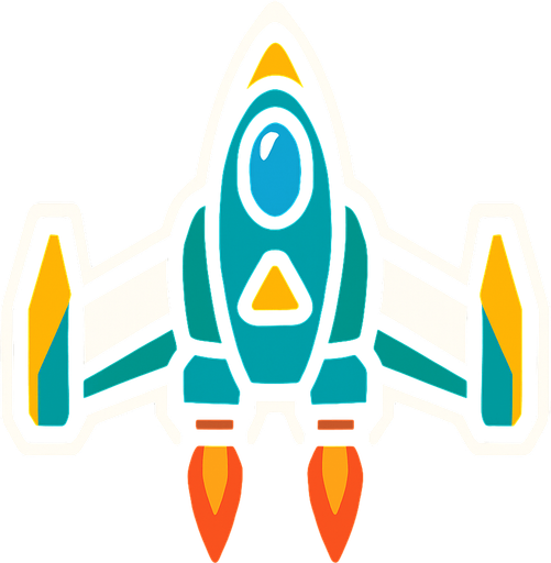 Player space shooter.
In-Game asset.  2d.  High contrast.  No shadows