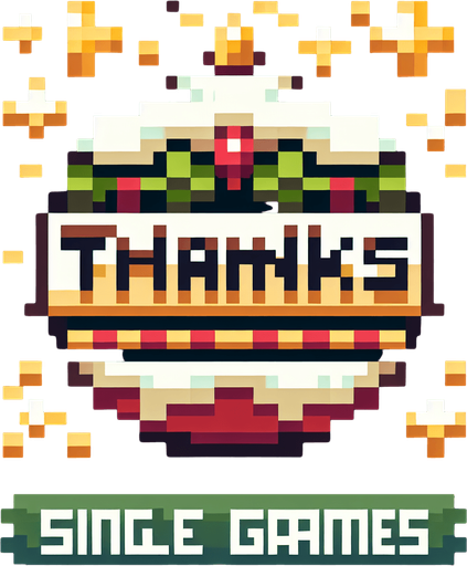 8 bit. message that reads ''Thanks!''. x-mas themed. in game asset. Single Game Texture. In-Game asset. 2d. Blank background. High contrast. No shadows.