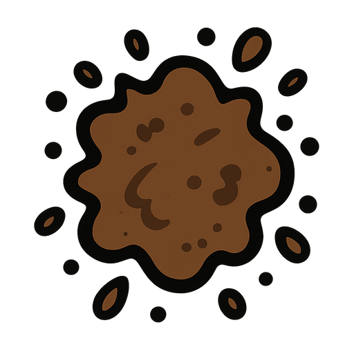 dirt speck.
In-Game asset.  2d.  High contrast.  No shadows