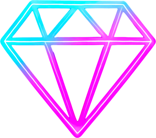Neon diamond.
In-Game asset.  2d.  High contrast.  No shadows