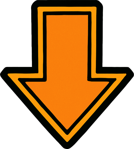 Arrow pointing down.
In-Game asset.  2d.  High contrast.  No shadows