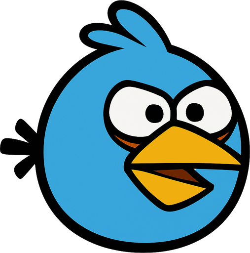 Angry Birds blue little bird.
In-Game asset.  2d.  High contrast.  No shadows