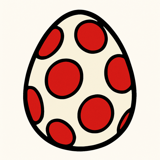 Digi huevo con el patron clasico de Punimon.
In-Game asset.  2d.  High contrast.  No shadows