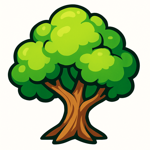 Copa de un arbol animado.
In-Game asset.  2d.  High contrast.  No shadows