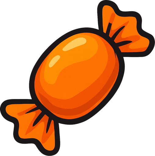 Orange candy.
In-Game asset.  2d.  High contrast.  No shadows