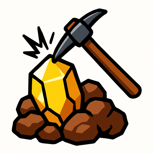 Kazma cevheri kazma hareketli resmi..
In-Game asset.  2d.  High contrast.  No shadows