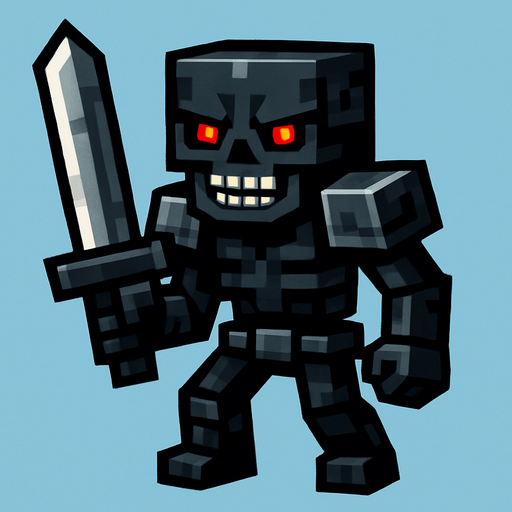 kara savaşçı bir wither iskelet çok korkunç gözükür ama iyi biridir.
In-Game asset.  2d.  High contrast.  No shadows