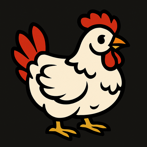 Chicken.
In-Game asset.  2d.  High contrast.  No shadows