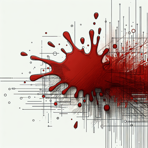 red splash. Clean lines. Low detail. 2d