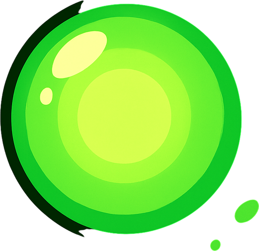 Survivor.io style 2D greenish exp sphere made by HABBY PTE. LTD. No exp written on it.
In-Game asset.  2d.  High contrast.  No shadows