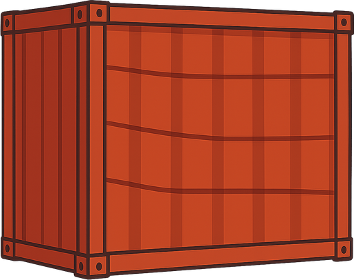 konteyınr. No background. Transparent background. Blank background. No shadows. 2d. In-Game asset. flat