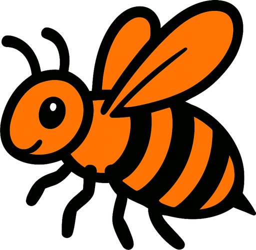 Abeille orange.
In-Game asset.  2d.  High contrast.  No shadows