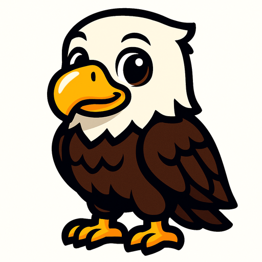 cute eagle.
In-Game asset.  2d.  High contrast.  No shadows