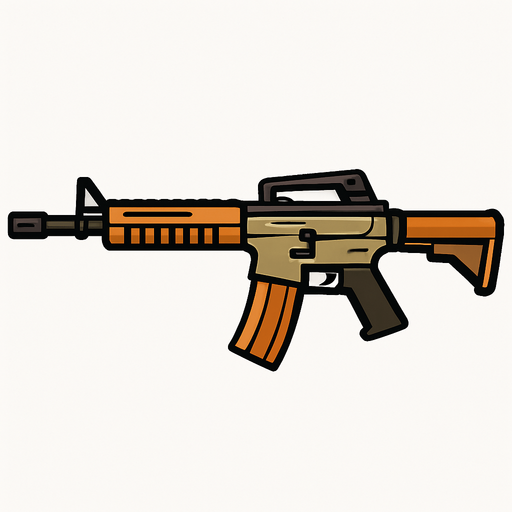 Rifle.
In-Game asset.  2d.  High contrast.  No shadows