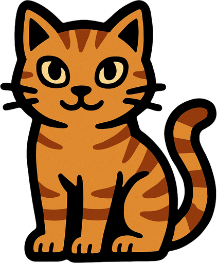 Cat.
In-Game asset.  2d.  High contrast.  No shadows