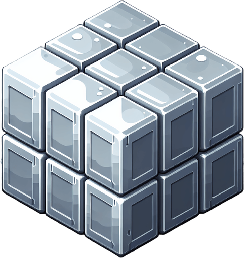 silver blocks.
Single Game Texture.  In-Game asset.  2d.  Blank background.  High contrast.  No shadows
