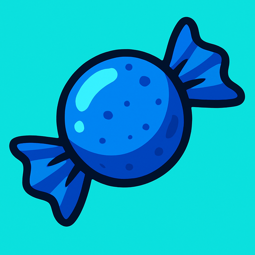 Mavi şeker.
In-Game asset.  2d.  High contrast.  No shadows