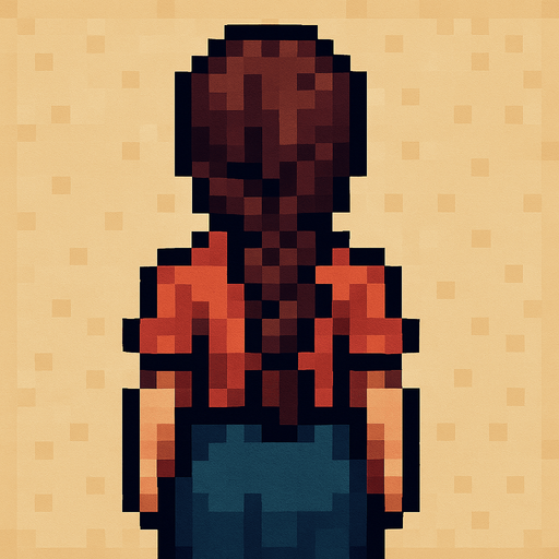Make different variations this pixel art change clothes, change hairstyle