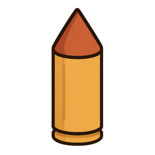 mermi. No background. Transparent background. Blank background. No shadows. 2d. In-Game asset. flat