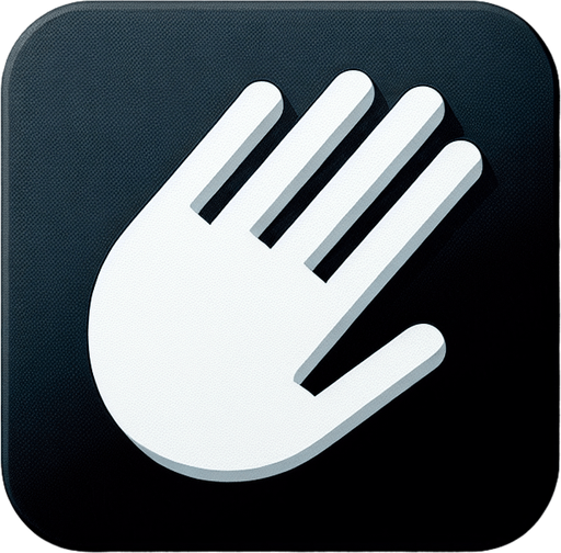 Рука белая. Иконка.
Single Game Texture.  In-Game asset.  2d.  Blank background.  High contrast.  No shadows