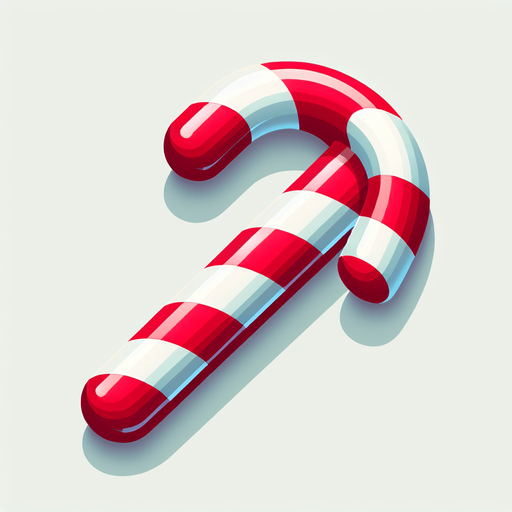 candy cane.
Single Game Texture. In-Game asset. 2d. Blank background. High contrast. No shadows.