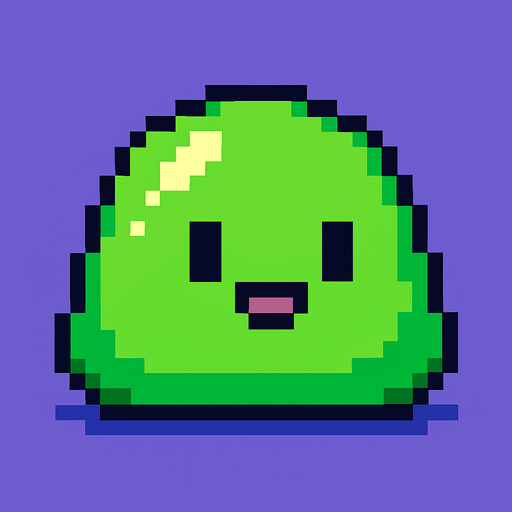 Slime pixart cute.
In-Game asset.  2d.  High contrast.  No shadows