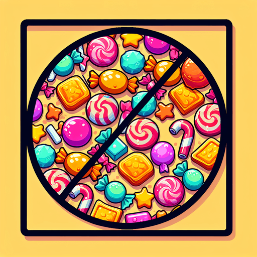 vietate caramelle.
Single Game Texture. In-Game asset. 2d. Blank background. High contrast. No shadows.