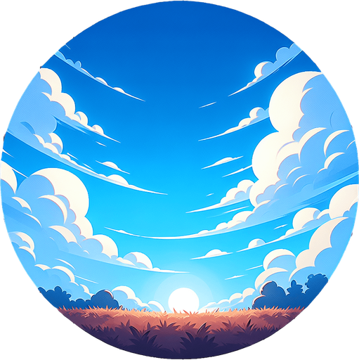 Gök yüzü 2D.
Single Game Texture.  In-Game asset.  2d.  Blank background.  High contrast.  No shadows