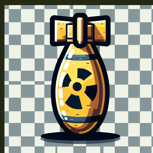 A nuke (no background).
Single Game Texture.  In-Game asset.  2d.  Blank background.  High contrast.  No shadows