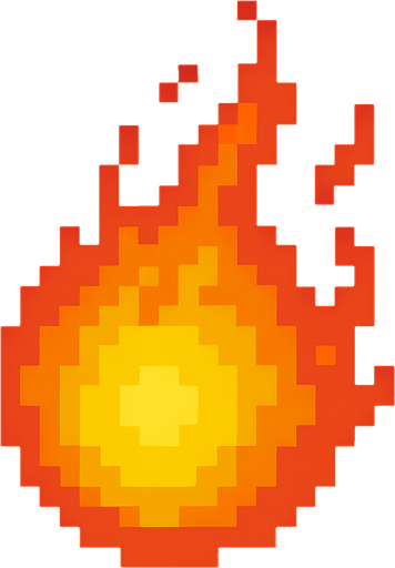 fire ball.
In-Game asset.  2d.  High contrast.  No shadows. pixel