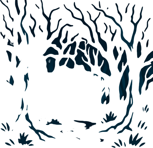 Dark forrest.
In-Game asset.  2d.  High contrast.  No shadows