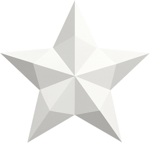 low polly white star.
In-Game asset.  2d.  High contrast.  No shadows
