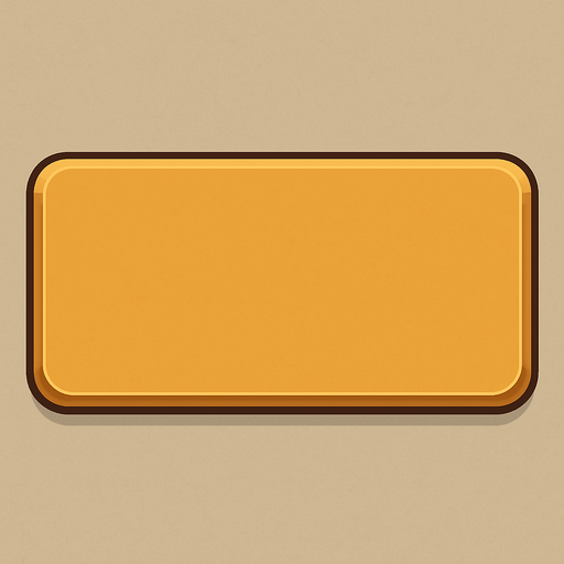 Crea un rectángulo horizontal que servirá como fondo para la visualización de los recursos (Oro, Madera, Cristales) en la interfaz de usuario. Debe estar en un estilo 2D renderizado, limpio y cartoonish, con contornos claros y colores que complementen la paleta del juego sin distraer. La perspectiva es cenital, por lo que se verá como una forma plana con sombreado sutil para darle una ligera sensación de profundidad o relieve..
In-Game asset.  2d.  High contrast.  No shadows