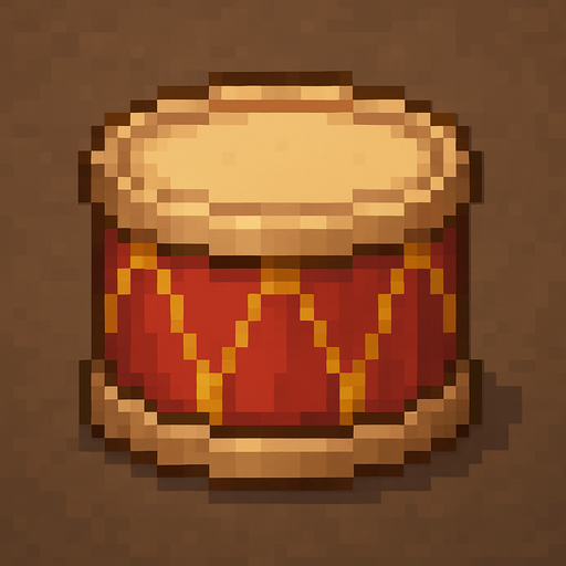 Drum 2d pixelart.
In-Game asset.  2d.  no drums