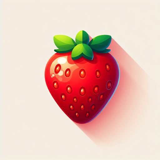 A Delicious strawberry..
Single Game Texture. In-Game asset. 2d. Blank background. High contrast. No shadows.