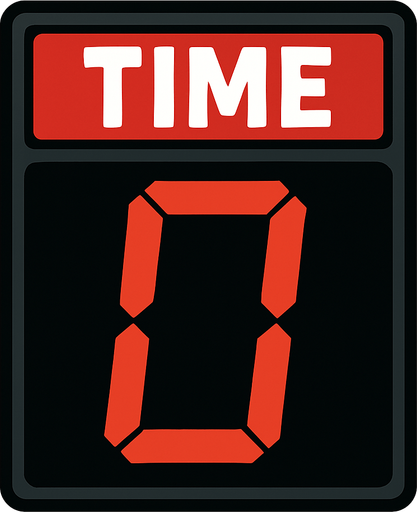 Basketball shot clock timer number 0.
In-Game asset.  2d.  High contrast.  No shadows