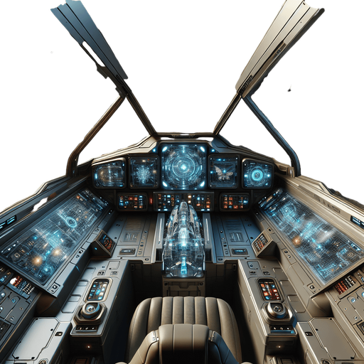 a futuristic space fighter cockpit.