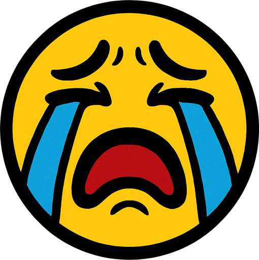cry face.
In-Game asset.  2d.  High contrast.  No shadows