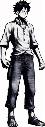 Replace the man with Monkey D. Luffy