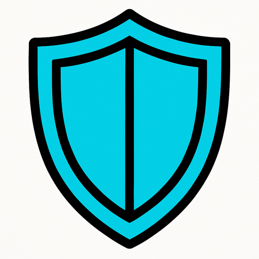 Cyan
 shield.
In-Game asset.  2d.  High contrast.  No shadows