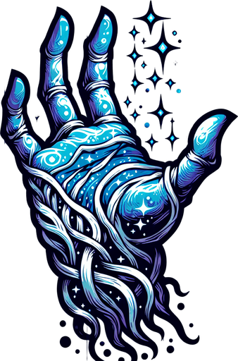 A mystical spirit hand. Warcraft 3 art..
Single Game Texture. In-Game asset. 2d. Blank background. High contrast. No shadows.